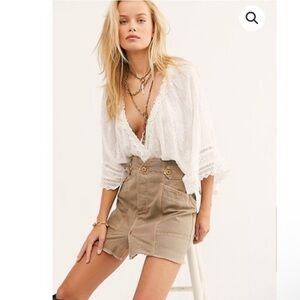 Free People Alpha Utility Mini Skirt in Willow